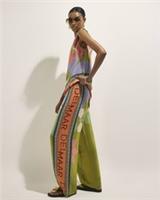 River Island Womens Wide Leg Trousers Green Printed Drawstring Pants Bottoms