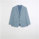 River Island Mens Suit Jacket Big & Tall Blue Slim Fit Notch Single Breasted - 48 Long Big & Tall