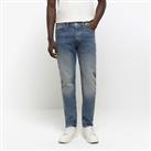 River Island Mens Slim Jeans Blue Pluto Denim Fabric Trousers Pants Bottoms - 28 Regular Regular