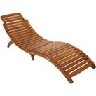 Charles Bentley Wooden Acacia Large Folding Curved Reclining Sun Lounger