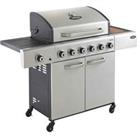 Outback Meteor 6-Burner Hybrid Gas & Charcoal BBQ with Multi-Cook Plate System - Stainless Steel
