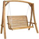 Charles Bentley 3-Seater Wooden Garden Swing Seat