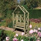 Rowlinson Rustic Wooden Garden Seat Arbour
