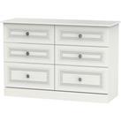 Welcome Furniture Ready Assembled Otega 6-Drawer Midi Chest of Drawers -White