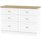 Welcome Furniture Ready Assembled Wilcox 6-Drawer Midi Chest of Drawers - Porcelain Ash