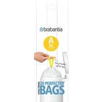 Brabantia PerfectFit 3L Size A Bin Liners - Pack of 20, White