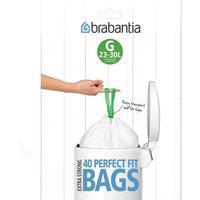 Brabantia PerfectFit 30L Size G Bin Liners - Pack of 40, White