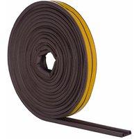 Stormguard 'P' Profile Rubber Draught Seal - 5m, Brown, Brown