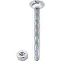 Select Hardware Roofing Nuts & Bolts Bright Zinc Plated M6X25 (10 Pack)
