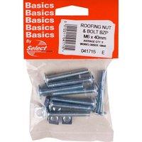 Select Hardware Roofing Nuts & Bolts Bright Zinc Plated M6X40 (8 Pack), Silver
