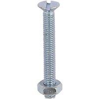 Select Hardware Slotted Countersunk Machine Screws & Nuts Bright Zinc Plated M3X25 (15 Pack)