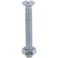Select Hardware Slotted Countersunk Machine Screws & Nuts Bright Zinc Plated M4X25 (12 Pack)