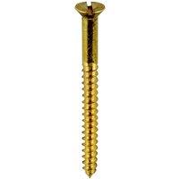 Select Hardware Slotted Countersunk Woodscrews Brass 1/2"X No4 (20 Pack)