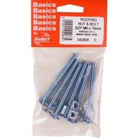 Select Hardware Roofing Nuts & Bolts Bright Zinc Plated M6X70 (6 Pack)