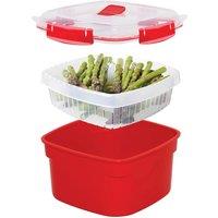 Sistema 2.4L Microwave Steamer, Red