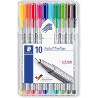 Staedtler Triplus Fineliner Pen - Pack of 10, Multi