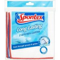 Spontex Long Lasting Kitchen Cloths - 2 Pack