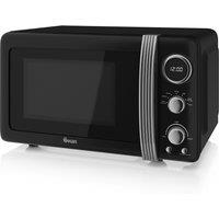 Swan SM22030BN Retro 800W Digital 20L Solo Microwave - Black