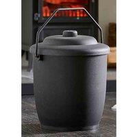 Harewood International Inglenook Plastic Black Coal Bucket With Handles And Lid, Black
