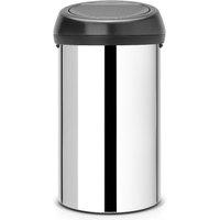Brabantia 60L Touch Bin - Brilliant Steel With Black Lid, Silver