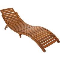 Charles Bentley Wooden Acacia Large Folding Curved Reclining Sun Lounger, Brown