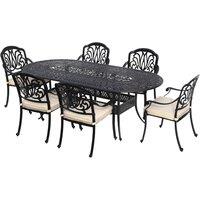 Charles Bentley Premium Cast Aluminium 7 Piece Outdoor Dining Set, Grey