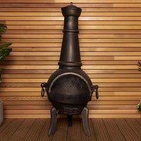 Charles Bentley Extra-Large Cast Iron Chiminea - Black