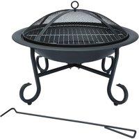Charles Bentley Round Fire Pit - Black, Black