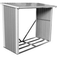 Charles Bentley Garden Metal Log Stores 6x3ft, Grey