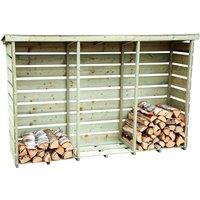 Charles Bentley Nordic Spruce Triple Log Store, Brown