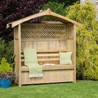 Zest Hampshire Wooden Arbour With Storage Box, Brown