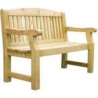 Zest Emily 2-Seater Wooden Garden Bench, Brown