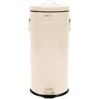 Charles Bentley 30L Retro Pedal Bin - Cream, Cream