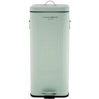 Charles Bentley 30L Retro Square Pedal Bin - Green, Green