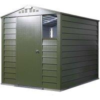 Trimetals Titan 680 6ft X 8ft Metal Apex Garden Shed, Green