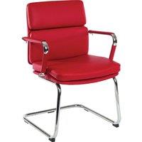 Teknik Deco Faux Leather Visitors Chair - Red, Red
