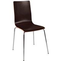 Teknik Loft Bistro Chair with Wenge-Coloured Seat and Back - Pack of Four