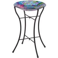 Flamboya Hummingbird Glass Bird Bath