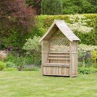 Zest Norfolk Garden Arbour with Storage Box, Brown