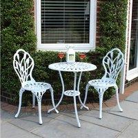 Charles Bentley 2-Seater Tulip Bistro Set - White, White