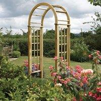 Rowlinson Round Top Wooden Garden Arch, Brown