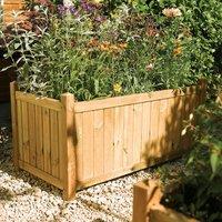 Rowlinson Rectangular Wooden Garden Planter, Brown