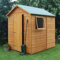 Rowlinson Premier Range 5ft x 7ft Wooden Apex Garden Shed, Brown