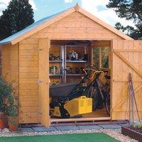 Rowlinson Premier Range 10ft x 8ft Wooden Apex Garden Shed, Brown