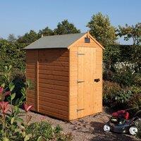 Rowlinson 4ft x 6ft Security Wooden Apex Garden Shed, Brown