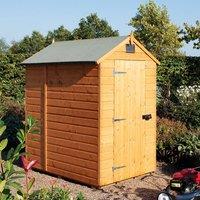 Rowlinson 5ft x 7ft Security Apex Wooden Garden Shed, Brown