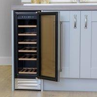 Russell Hobbs RHBI18WC1 18-Bottle Freestanding or Built In Wine Cooler - Black, Black