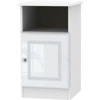 Welcome Furniture Ready Assembled Berryfield 1-Door 1- Drawer Bedside Table - White, White