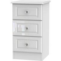Welcome Furniture Ready Assembled Berryfield 3-Drawer Bedside Table - White, White