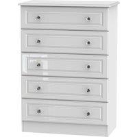 Welcome Furniture Ready Assembled Berryfield 5-Drawer Chest - White, White